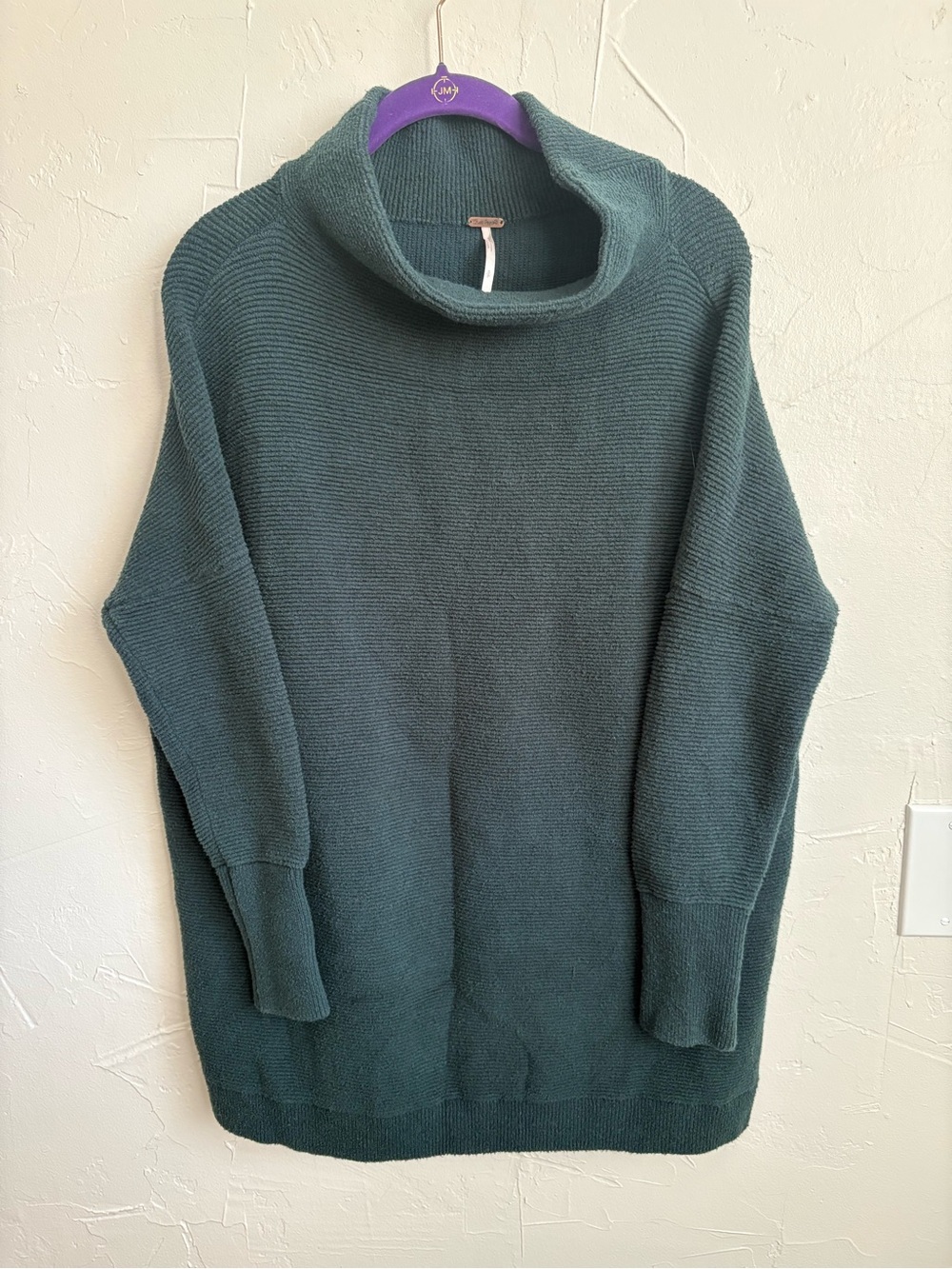 Free People Forest Green Ottoman Oversized Turtleneck Sweater